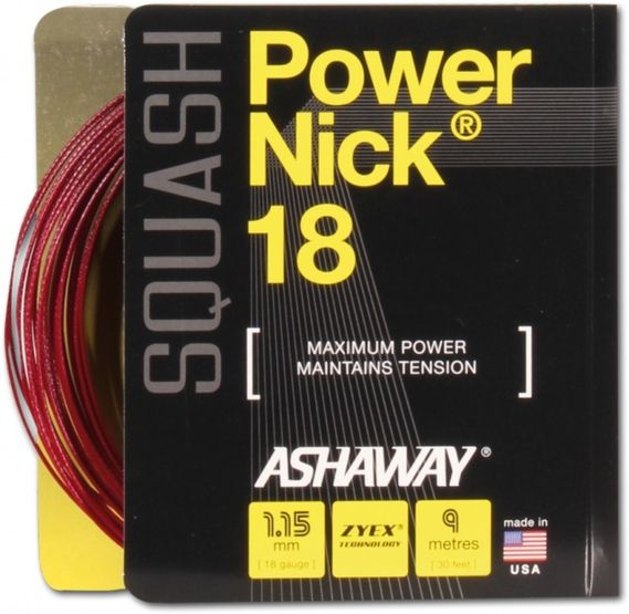 Squashový výplet Ashaway Power Nick 18 Zeyx red 1,15mm (9m)