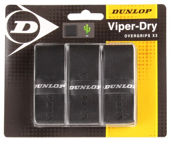 Vrchní omotávka - overgrip Dunlop Viperdry (3ks - čierny)