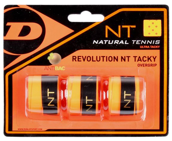 Vrchní omotávka - overgrip Dunlop Revolution NT Tacky (3ks) oranžový
